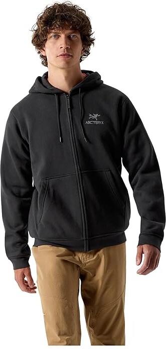 Arc'teryx Emblem Fleece Full-Zip Hoody Men's Coat Black : 2XL Cotton/Polyester