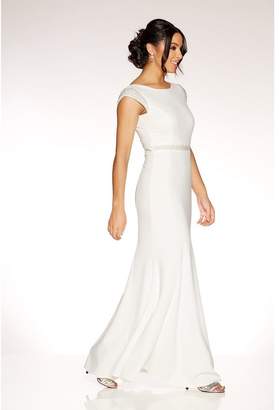 Quiz Lucia White Pearl Embellished Bridal Dress
