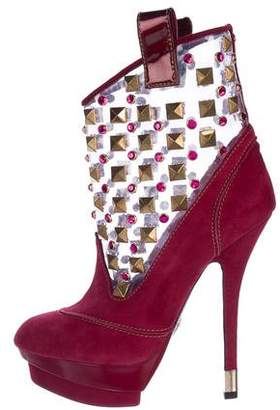 Cesare Paciotti Embellished Platform Ankle Boots w/ Tags