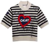 Thumbnail for your product : Burberry Kids Heart Motif Striped Cotton Wool Sweater