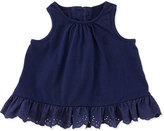 Thumbnail for your product : Ralph Lauren Childrenswear Enzyme Eyelet Trimmed Tunic & Plaid Bloomers Set, Newport Navy, Sizes 3-12 Months