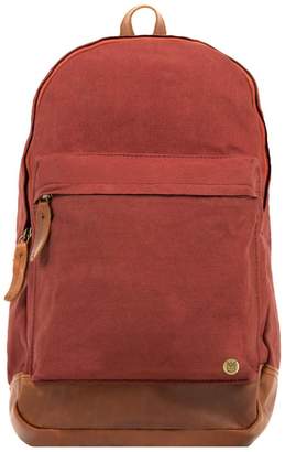 MAHI Leather - Leather Canvas Classic Backpack Rucksack In Red