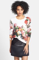 Thumbnail for your product : Halogen Novelty Print Cotton Sweater (Regular & Petite) (Online Only)