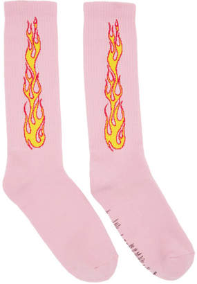 Palm Angels Pink Flames Socks