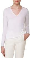 Thumbnail for your product : Akris Cashmere-Silk V-Neck Pullover, Off White
