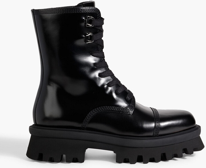Ferragamo Kira leather combat boots