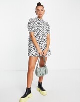 Thumbnail for your product : Lost Ink flower print front yoke mini dress in multi