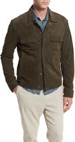 Thumbnail for your product : Vince Suede Trucker Jacket, Olive