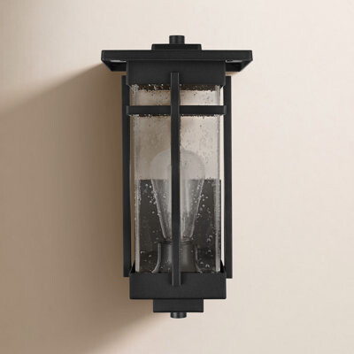 Joss & Main Nikole 6.5 Inch Outdoor Wall Sconce in Black