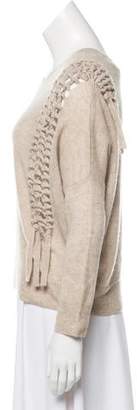 White + Warren Cashmere Knot-Accented Sweater