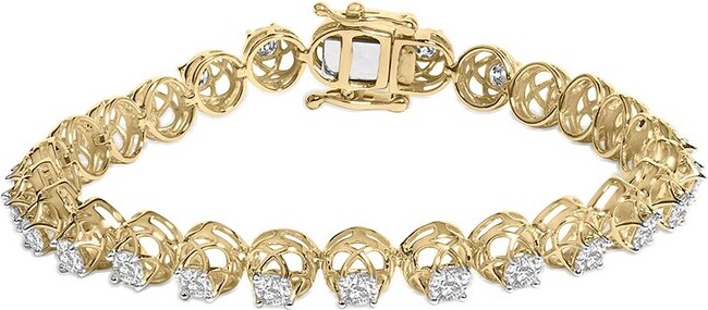 Haus Of Brilliance 14K Over Silver 3.90 Ct. Tw. Diamond Tennis Bracelet