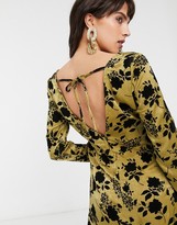 Thumbnail for your product : Glamorous maxi smock dress in velvet flocked jaquard