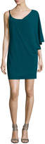 Thumbnail for your product : Halston Asymmetric-Sleeve Shift Dress, Spruce