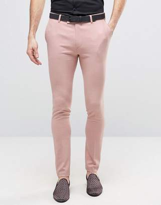 ASOS Super Skinny Heritage Smart Pants In Pink