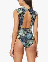 Thumbnail for your product : Jets Evoke floral-print plunge-neck swimsuit