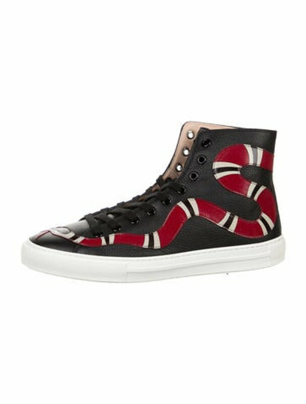 Gucci Kingsnake Leather Sneakers Black - ShopStyle