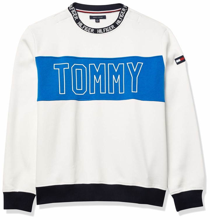 tommy hilfiger white crew neck sweatshirt