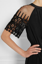 Thumbnail for your product : ALICE by Temperley Everette tulle-paneled silk crepe de chine maxi dress