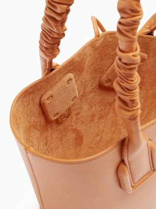 Bottega Veneta Basket Ruched-handle Mini Leather Tote Bag - Tan