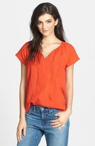 Thumbnail for your product : Hinge Embroidered Split Neck Top