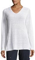 Thumbnail for your product : Eileen Fisher Long-Sleeve Organic Linen V-Neck Top