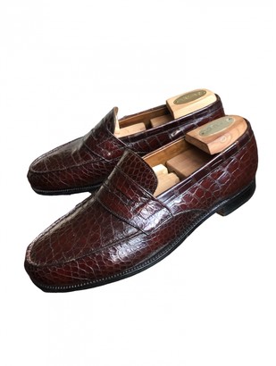 JM WESTON Bordeaux Crocodile Flats - ShopStyle Shoes