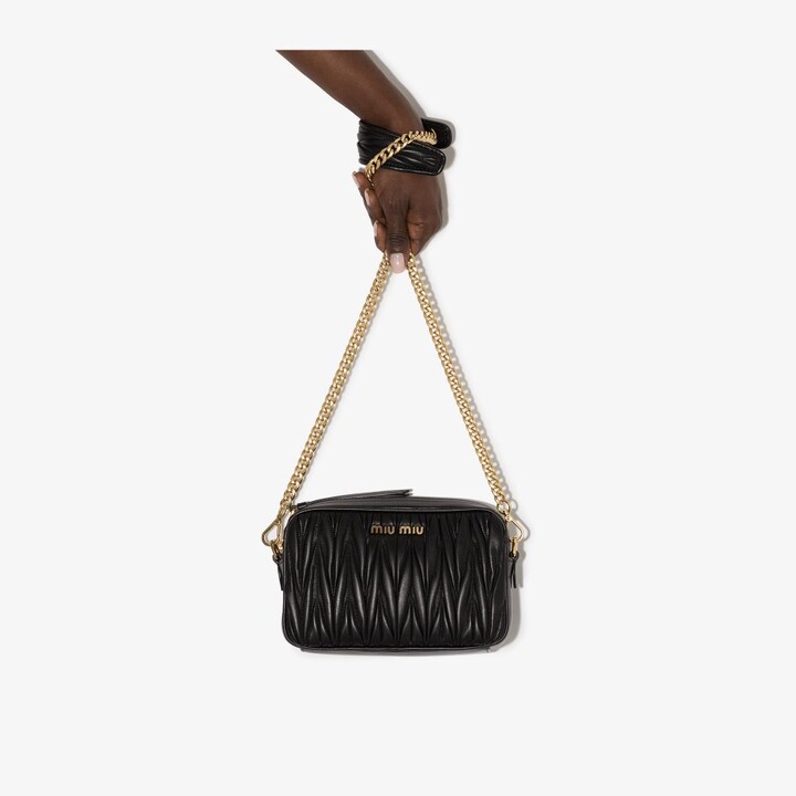 Miu Miu Black Matelasse Leather Camera Bag ShopStyle