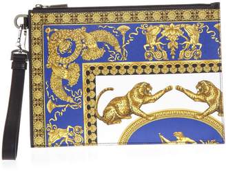 Versace Leather Printed Clutch