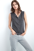 Thumbnail for your product : Phoenia Linen Knit Henley Tank