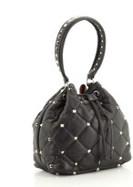 Thumbnail for your product : Valentino Rockstud Top Handle Bucket Bag Quilted Leather Small