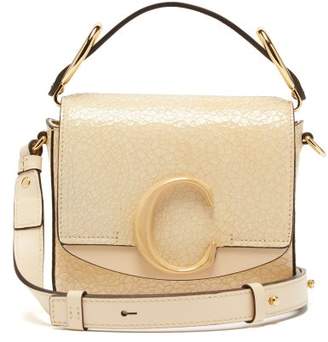Chloé The C Mini Cracked Leather Shoulder Bag - Womens - Cream
