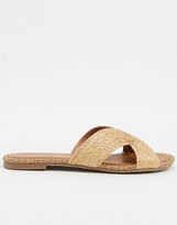 Thumbnail for your product : Co Wren Wide Fit slip on sandals in natural woven