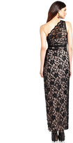 Thumbnail for your product : Betsy & Adam Dress, Sleeveless One-Shoulder Lace Gown
