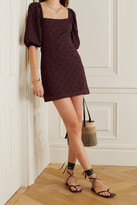 Thumbnail for your product : Peony Swimwear + Net Sustain Polka-dot Organic Cotton-blend Mini Dress - Brown