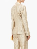 Thumbnail for your product : Jonathan Simkhai Distressed Sequinned Double-breasted Blazer - Gold