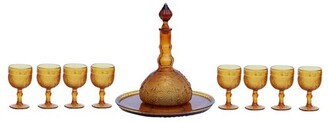 Indiana Glass Amber Decanter Set - 10 Pcs - Interesting Things - Brown
