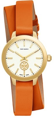 Tory Burch Women's 'Collins' Double Wrap Leather Strap Watch, 32Mm