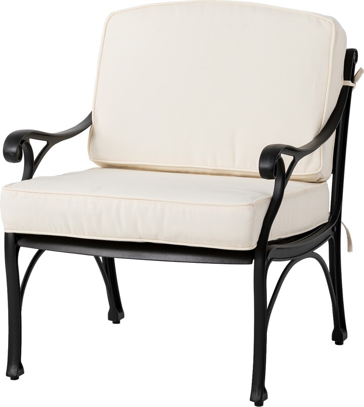 Elm Plus Outdoor Cast Aluminum Patio Sofa Chair with Olefin Fabric