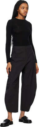 AMOMENTO Black Curved Leg Trousers