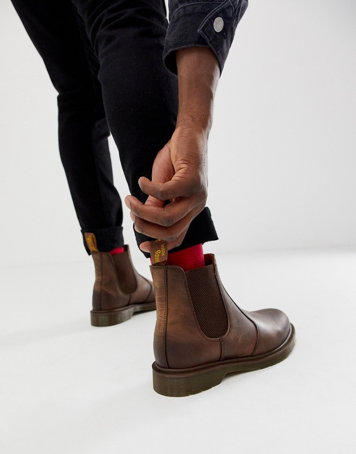 dr martens burgundy 2976 zip chelsea boots