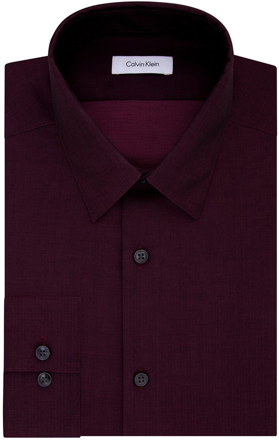 calvin klein burgundy dress shirt