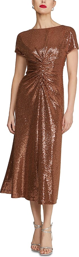 Halston Luce Disco Jersey Midi Dress