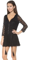 Thumbnail for your product : T-Bags 2073 Tbags Los Angeles 3/4 Sleeve Crochet Mini Dress