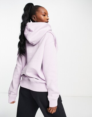 Nike mini swoosh pullover fleece hoodie in lilac - ShopStyle