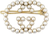 Thumbnail for your product : Gucci Interlocking G faux-pearl hair clip