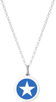 Auburn Jewelry Mini Star Pendant Necklace in Sterling Silver and Enamel, 16" + 2" Extender