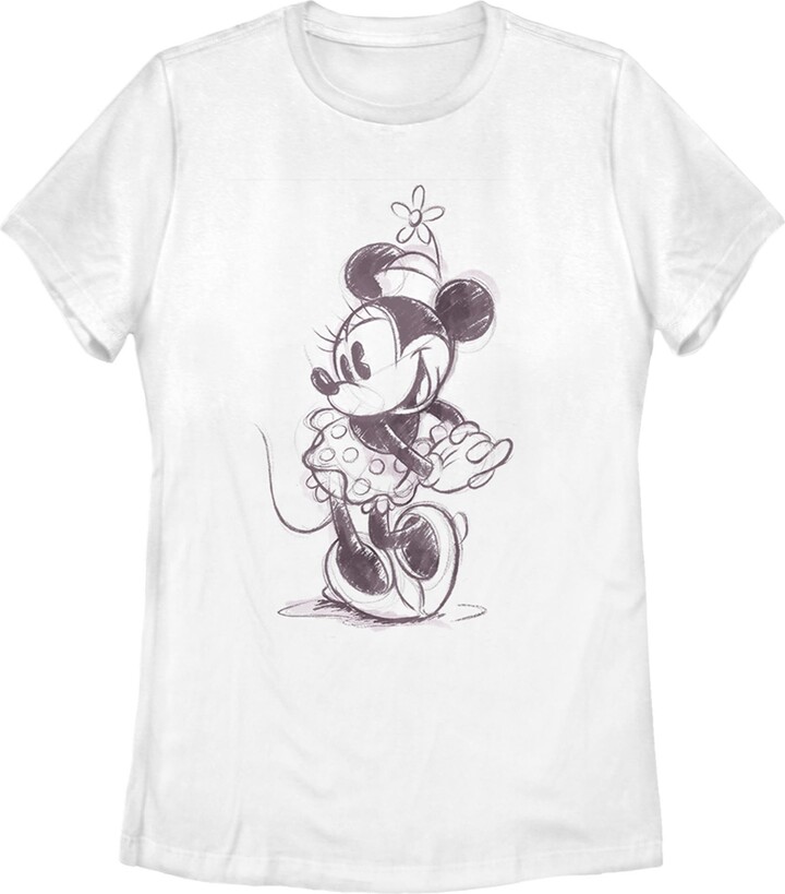 Women's Mickey & Friends Minnie Mouse Vintage Sketch Graphic T-Shirt