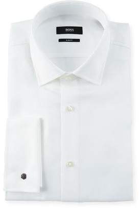 BOSS Men's Slim Fit Structured French-Cuff Dress Shirt
