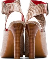 Thumbnail for your product : Jeffrey Campbell Beige Leather Sneakeskin Gurley Heels