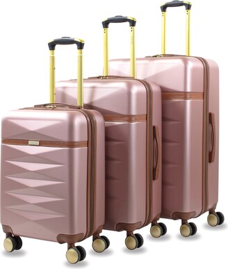 PUICHE Jewel 2-Piece Rose Gold Carry-On Weekender Expandable Spinner Luggage Set